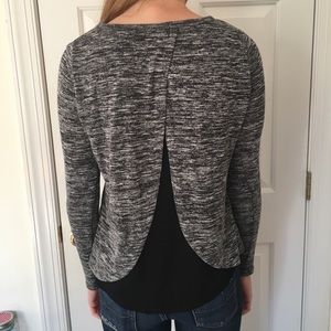 Black and Grey split back sweater